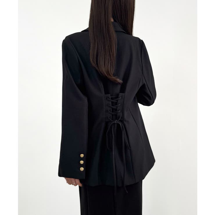 CENEA バックレースアップテーラードジャケット | JUNOAH | 詳細画像10 