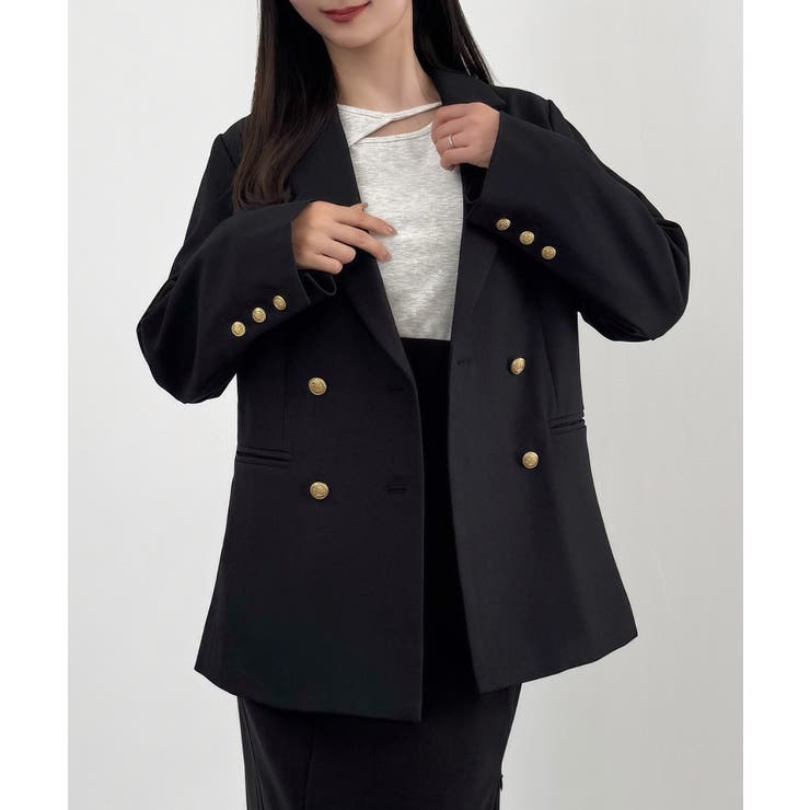 CENEA バックレースアップテーラードジャケット | JUNOAH | 詳細画像8 