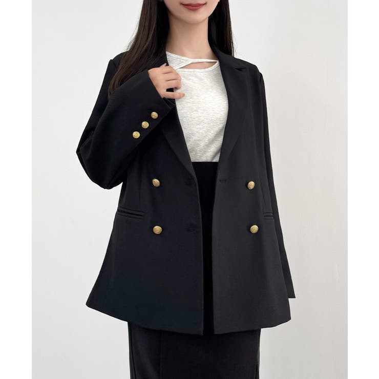 CENEA バックレースアップテーラードジャケット | JUNOAH | 詳細画像9 