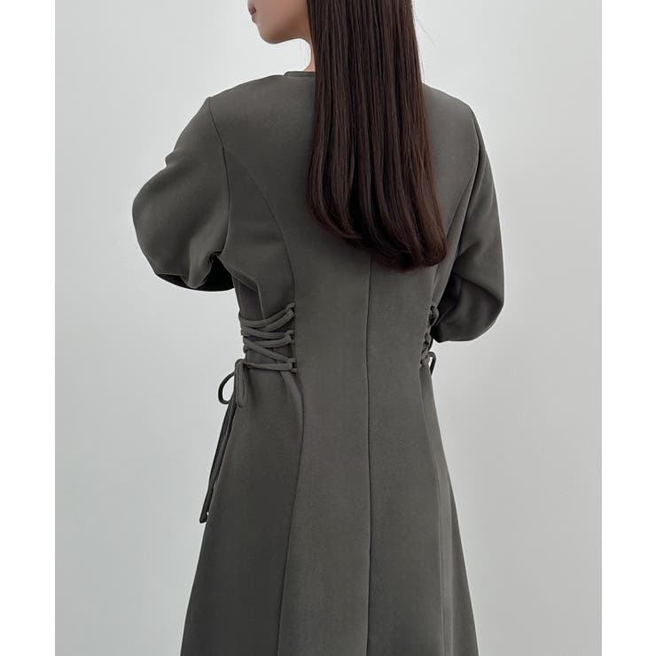 CENEA キーネック裏起毛レースアップワンピース | JUNOAH | 詳細画像12 