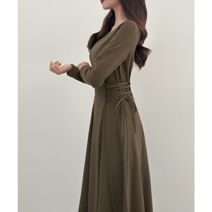 CENEA レースアップカットフレアワンピース(裏地無し) | JUNOAH | 詳細画像12 