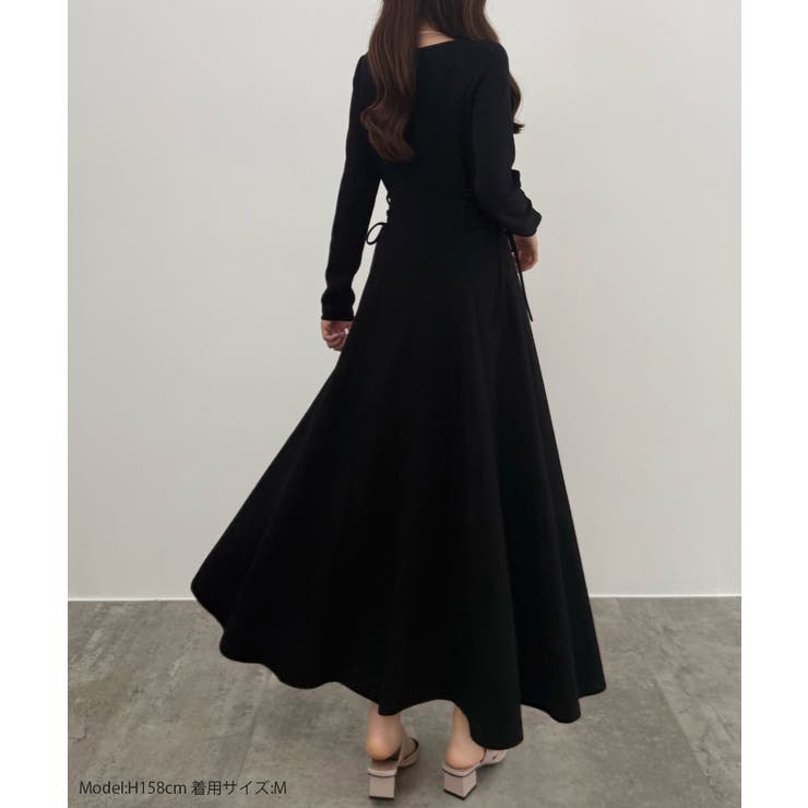 CENEA レースアップカットフレアワンピース(裏地無し) | JUNOAH | 詳細画像2 