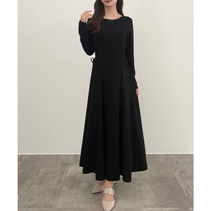 CENEA レースアップカットフレアワンピース(裏地無し) | JUNOAH | 詳細画像5 