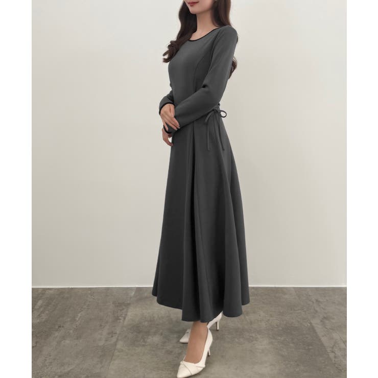 CENEA レースアップカットフレアワンピース(裏地無し) | JUNOAH | 詳細画像6 