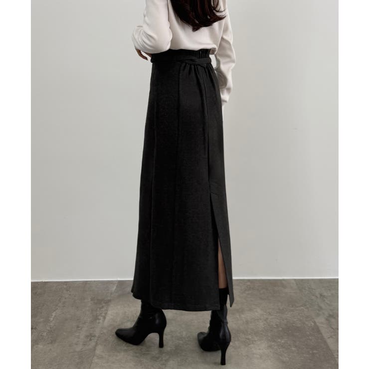 ぴなちゃんCPG GOLF ♪スリットスカート ブラック サイドプリーツ ウエストギャザーミニスカート FQ24B014【Fano