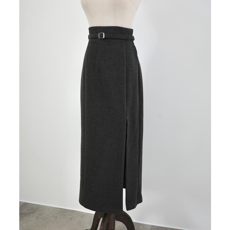 CENEA スリットジップIラインスカート(伸縮あり、あったか生地、裏地なし) | JUNOAH | 詳細画像14 