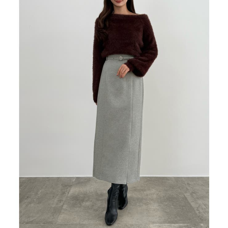 CENEA スリットジップIラインスカート(伸縮あり、あったか生地、裏地なし) | JUNOAH | 詳細画像23 