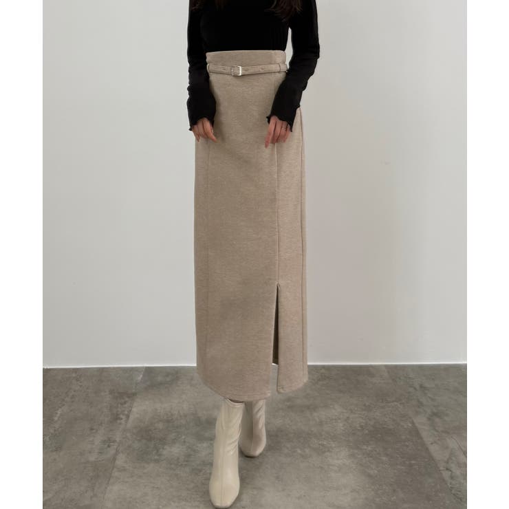 CENEA スリットジップIラインスカート(伸縮あり、あったか生地、裏地なし) | JUNOAH | 詳細画像5 