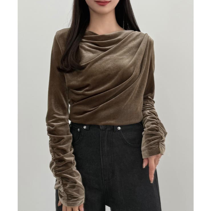 モカ | CENEA ドレープベロアトップス | JUNOAH