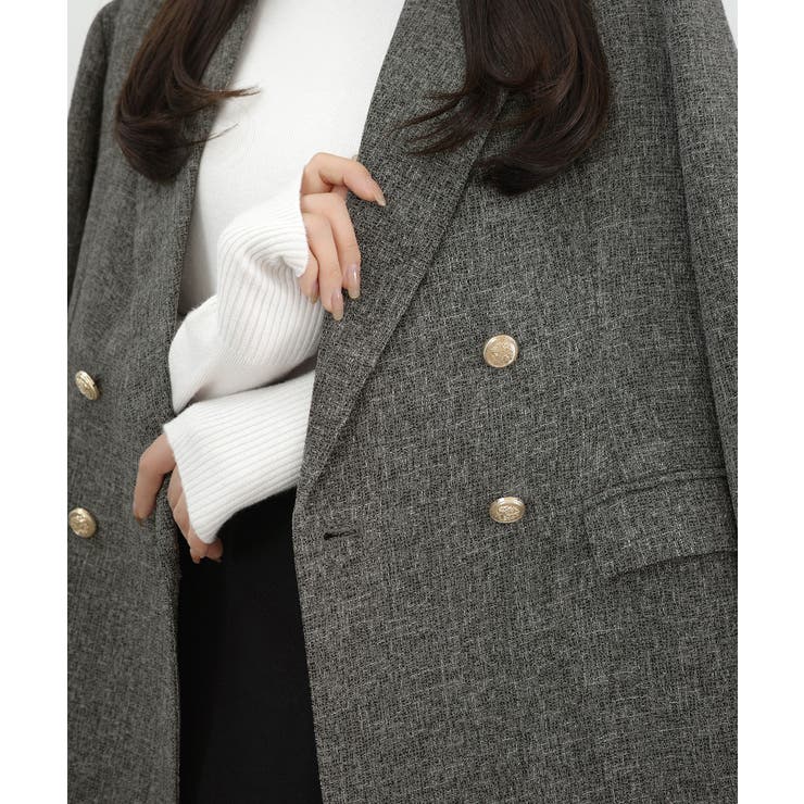 CENEA 薄手ツイードテーラードジャケット | JUNOAH | 詳細画像14