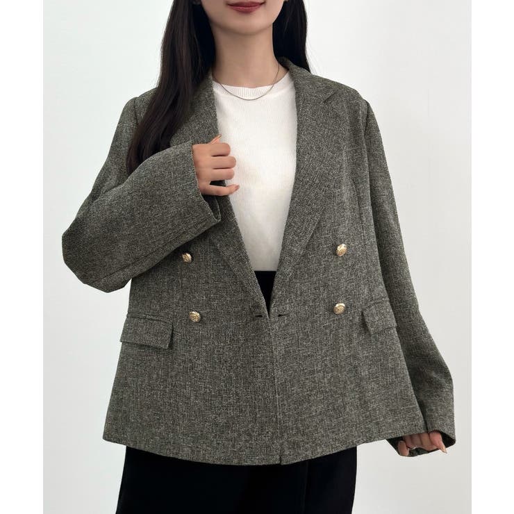 グレー | CENEA 薄手ツイードテーラードジャケット | JUNOAH