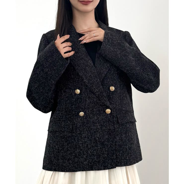 CENEA 薄手ツイードテーラードジャケット | JUNOAH | 詳細画像5