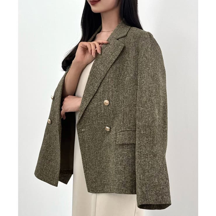 CENEA 薄手ツイードテーラードジャケット | JUNOAH | 詳細画像7