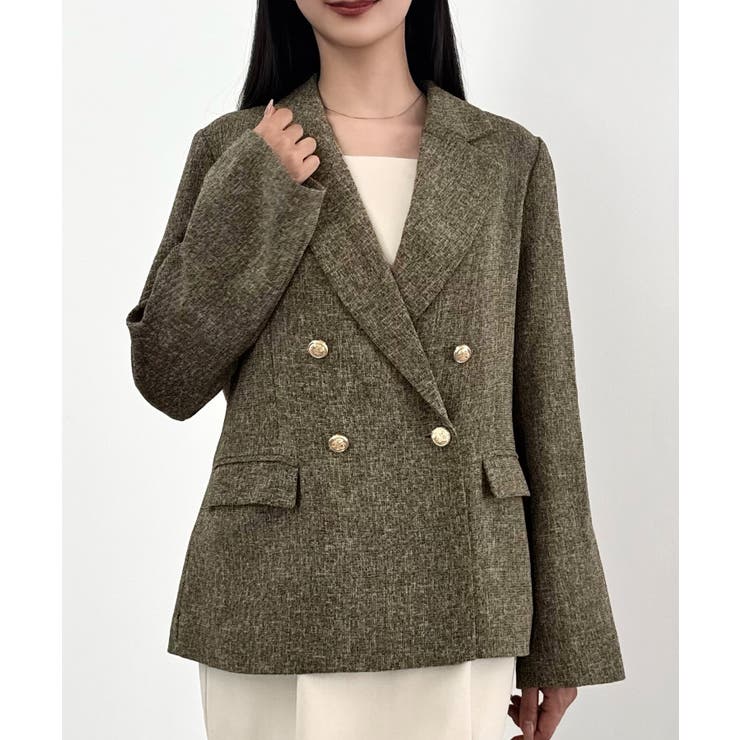 CENEA 薄手ツイードテーラードジャケット | JUNOAH | 詳細画像9