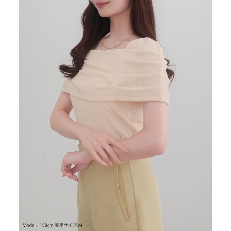 CENEA オフショル風スクエアネックドレープリブカットソー | JUNOAH | 詳細画像2 