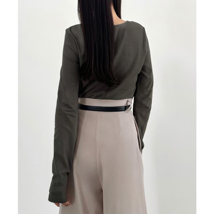 CENEA 薄手カットアウトデザインカットソー | JUNOAH | 詳細画像10 