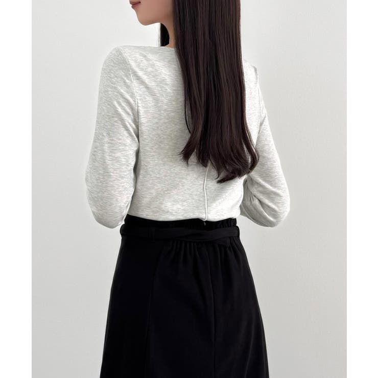 CENEA 薄手カットアウトデザインカットソー | JUNOAH | 詳細画像5 