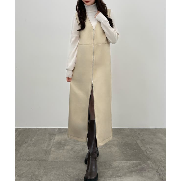 CENEA 裏起毛フロントファスナージャンパースカート | JUNOAH | 詳細画像16 