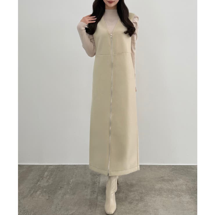 CENEA 裏起毛フロントファスナージャンパースカート | JUNOAH | 詳細画像17 