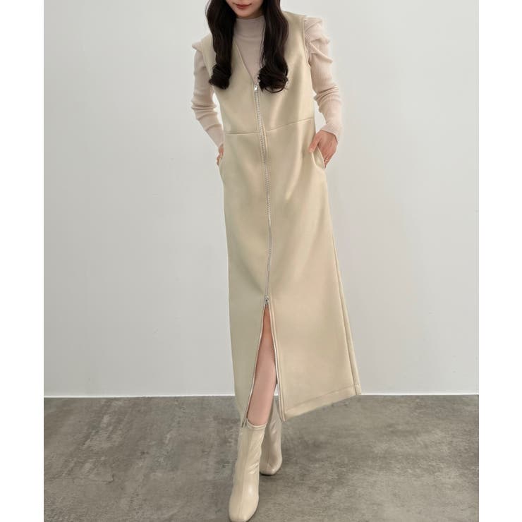 CENEA 裏起毛フロントファスナージャンパースカート | JUNOAH | 詳細画像20 