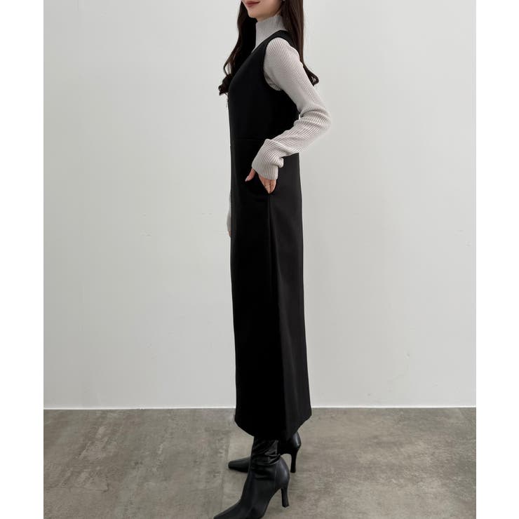 CENEA 裏起毛フロントファスナージャンパースカート | JUNOAH | 詳細画像6 