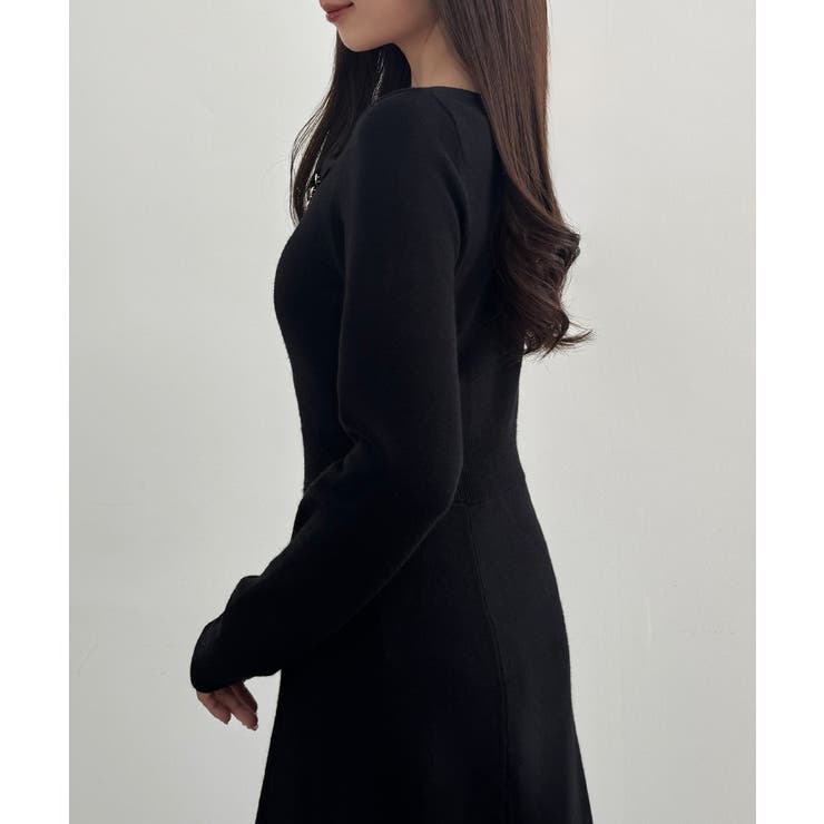 CENEA アシンメトリーネックニットワンピース | JUNOAH | 詳細画像4 