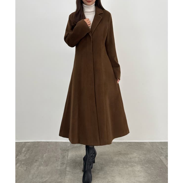 ブラウン | CENEA ウエストシェイプシングルチェスターコート | JUNOAH