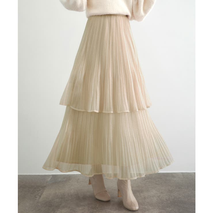 CENEA ラメチュールプリーツティアードスカート | JUNOAH | 詳細画像10 