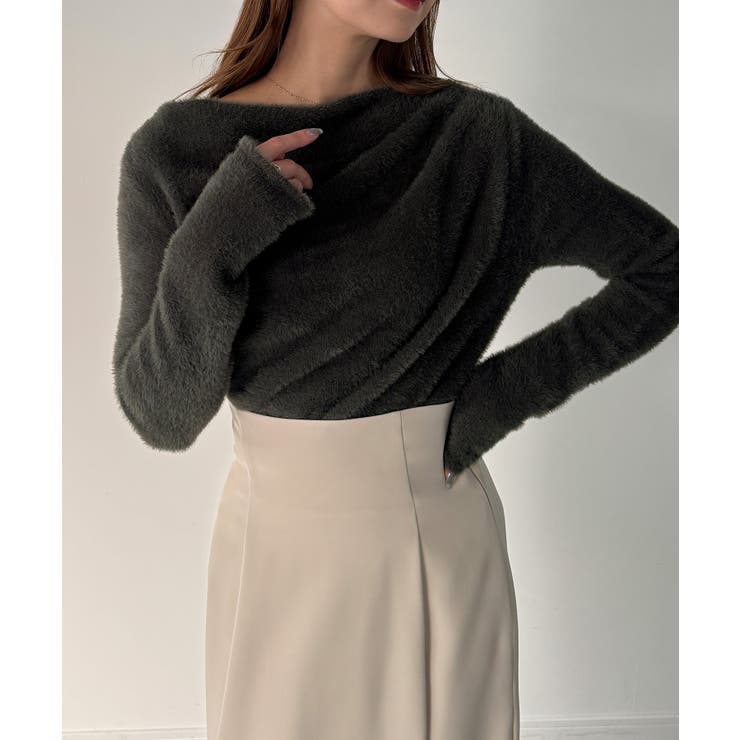 CENEA ドレープシャギーニットトップス | JUNOAH | 詳細画像11 