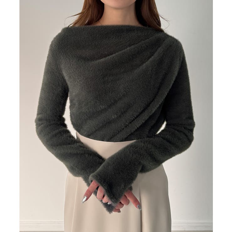 CENEA ドレープシャギーニットトップス | JUNOAH | 詳細画像12 