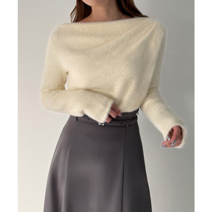 CENEA ドレープシャギーニットトップス | JUNOAH | 詳細画像4 