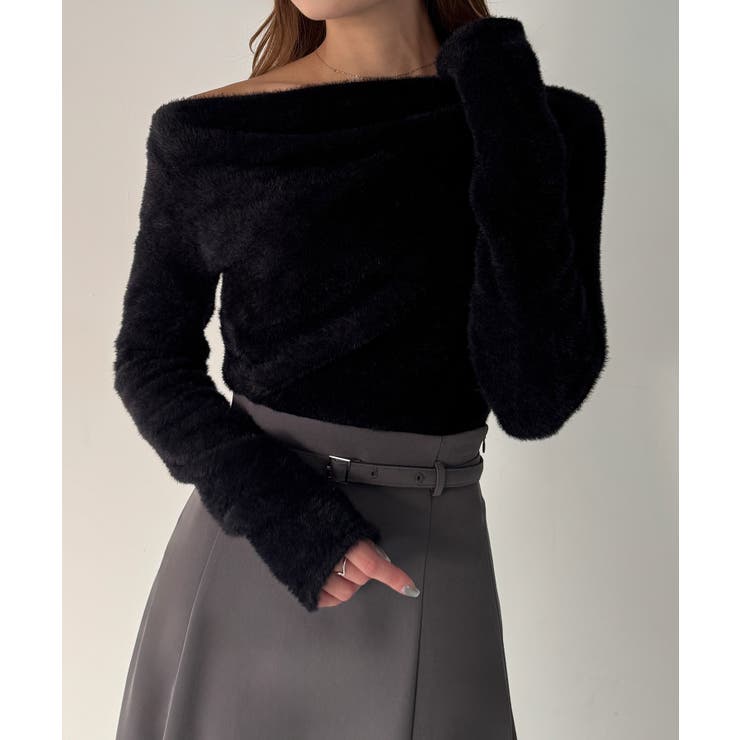 CENEA ドレープシャギーニットトップス | JUNOAH | 詳細画像5 