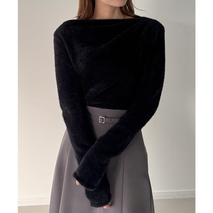 CENEA ドレープシャギーニットトップス | JUNOAH | 詳細画像6 