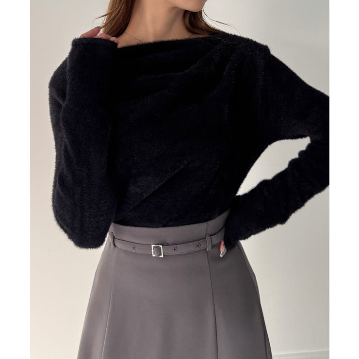 CENEA ドレープシャギーニットトップス | JUNOAH | 詳細画像7 