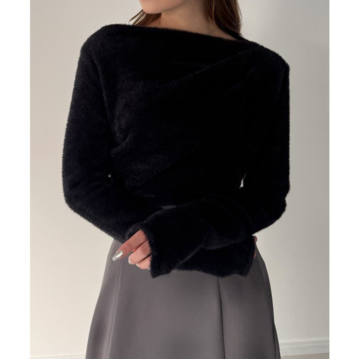 CENEA ドレープシャギーニットトップス | JUNOAH | 詳細画像8 