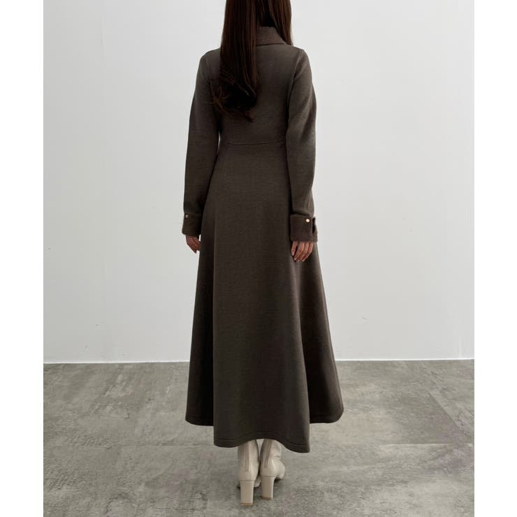 CENEA シャギーカラーフレアニットワンピース | JUNOAH | 詳細画像8 