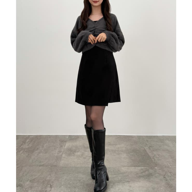 CENEA フロントギャザーシャギーニット＋ミニキャミワンピース | JUNOAH | 詳細画像11 