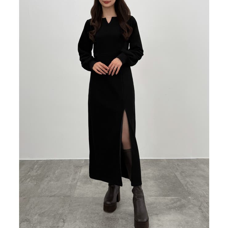 CENEA 裏起毛裾ファスナーIラインワンピース | JUNOAH | 詳細画像11 