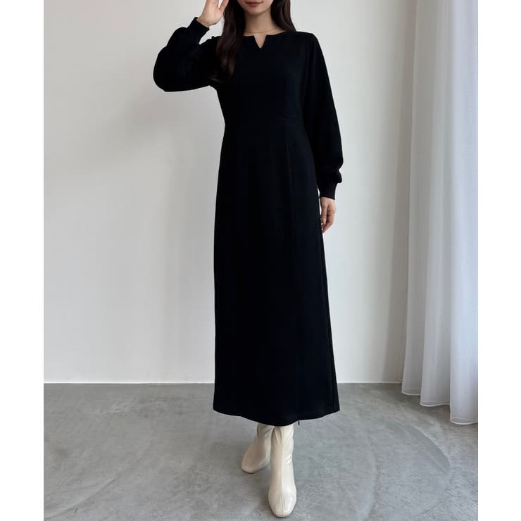 CENEA 裏起毛裾ファスナーIラインワンピース | JUNOAH | 詳細画像13 