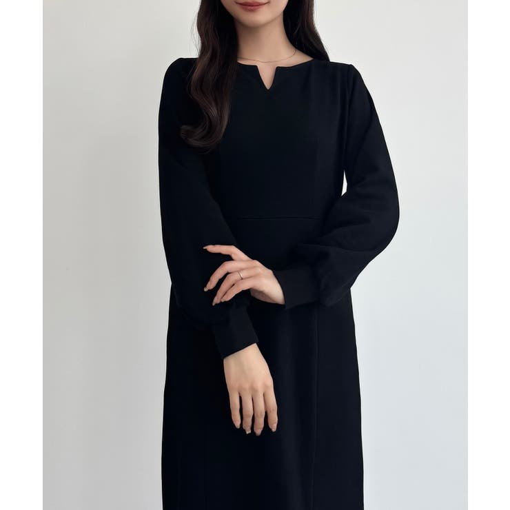 CENEA 裏起毛裾ファスナーIラインワンピース | JUNOAH | 詳細画像17 