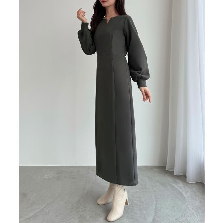 CENEA 裏起毛裾ファスナーIラインワンピース | JUNOAH | 詳細画像20 