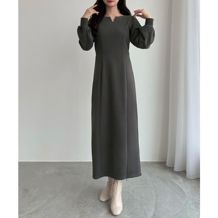 CENEA 裏起毛裾ファスナーIラインワンピース | JUNOAH | 詳細画像21 