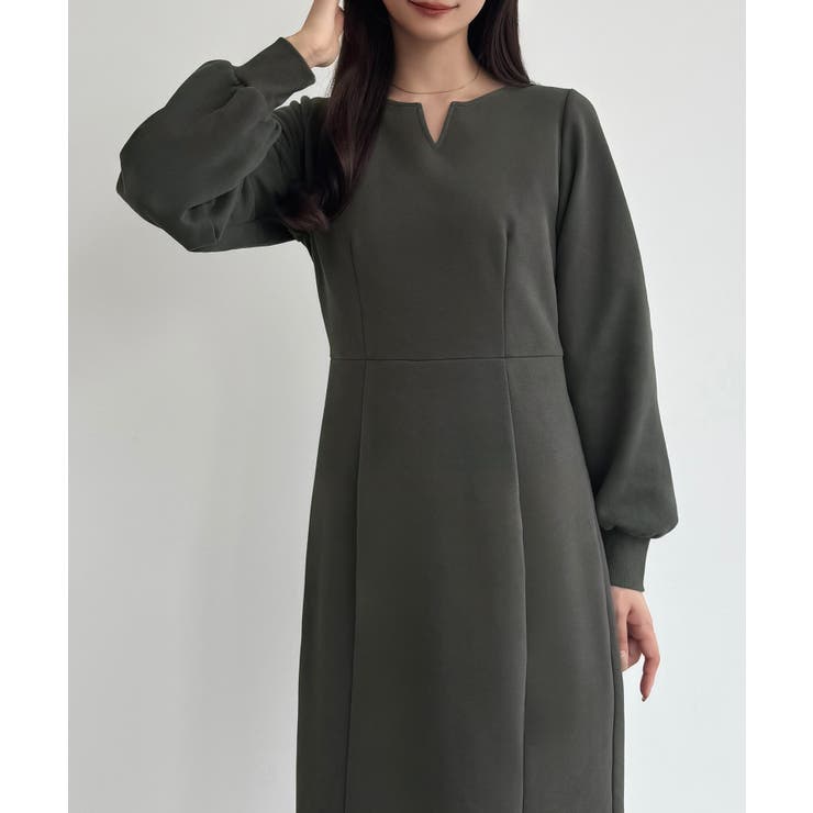 CENEA 裏起毛裾ファスナーIラインワンピース | JUNOAH | 詳細画像22 