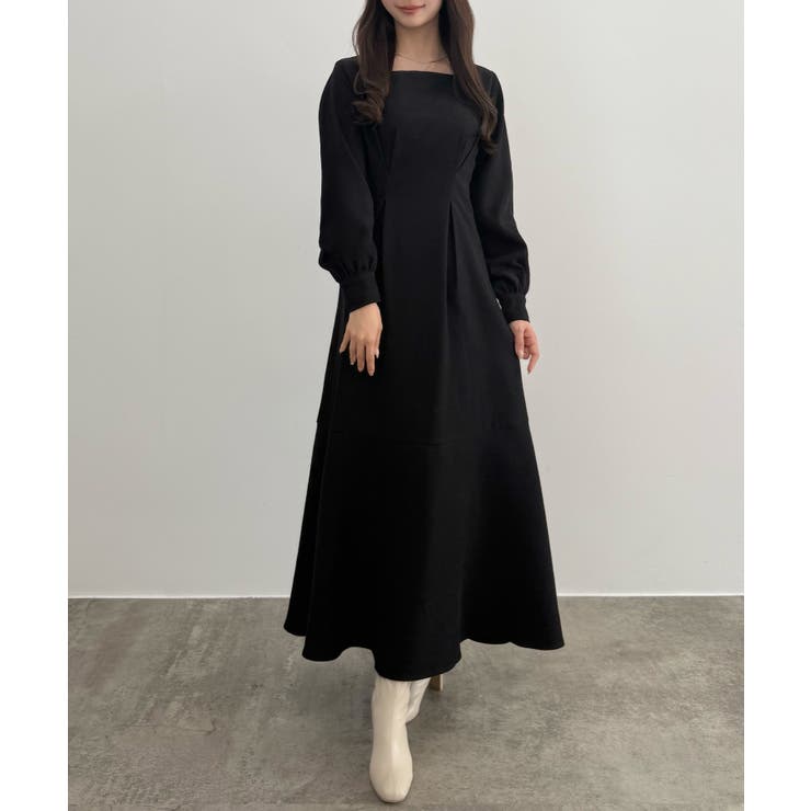 CENEA バックレースアップスクエアネックワンピース | JUNOAH | 詳細画像11 