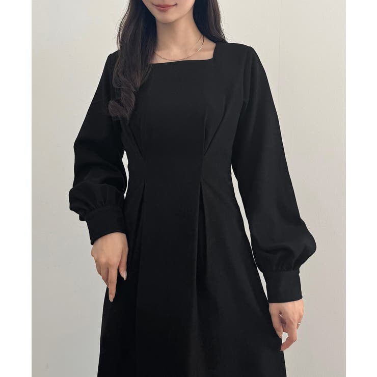 CENEA バックレースアップスクエアネックワンピース | JUNOAH | 詳細画像13 