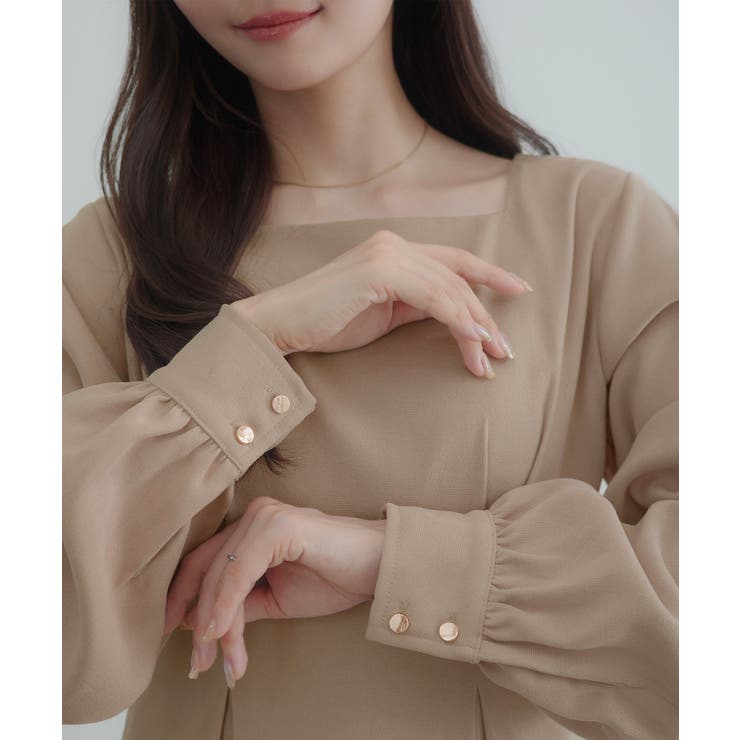 CENEA バックレースアップスクエアネックワンピース | JUNOAH | 詳細画像2 