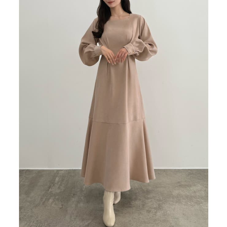 CENEA バックレースアップスクエアネックワンピース | JUNOAH | 詳細画像3 