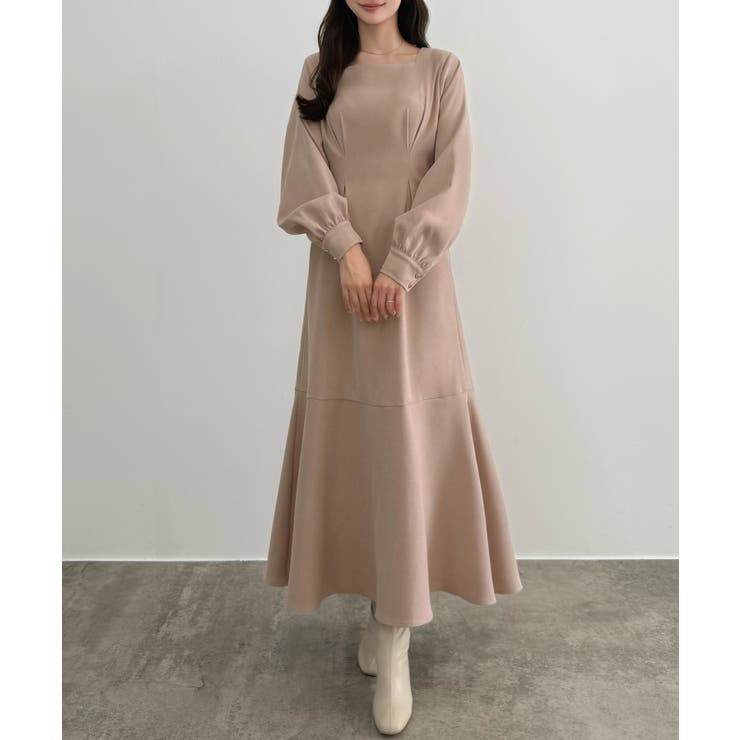 CENEA バックレースアップスクエアネックワンピース | JUNOAH | 詳細画像4 