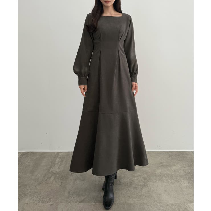 CENEA バックレースアップスクエアネックワンピース | JUNOAH | 詳細画像7 