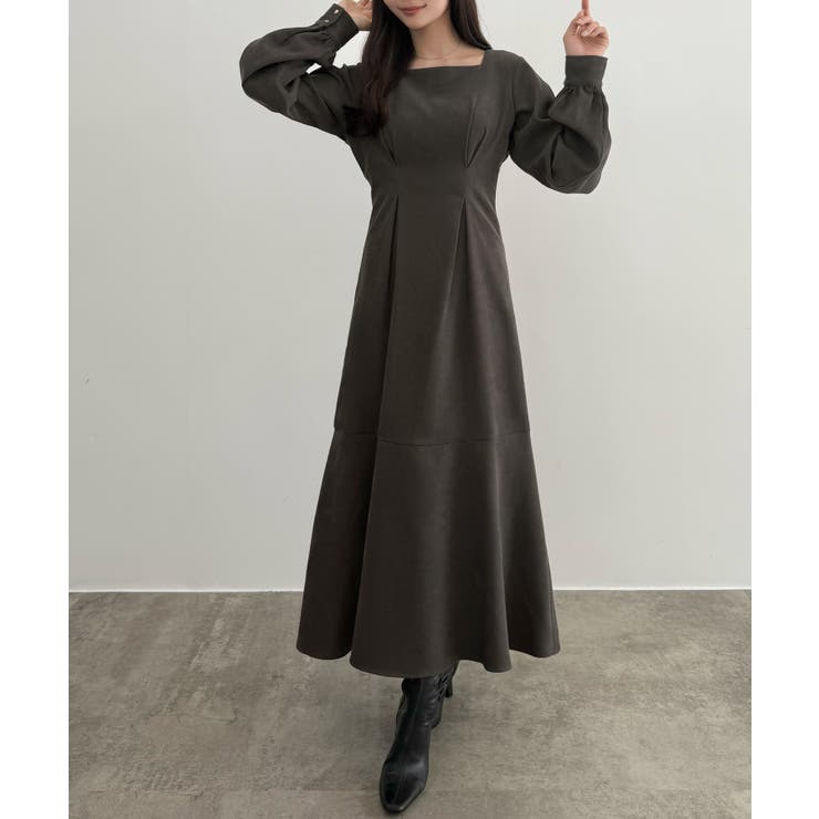 CENEA バックレースアップスクエアネックワンピース | JUNOAH | 詳細画像8 